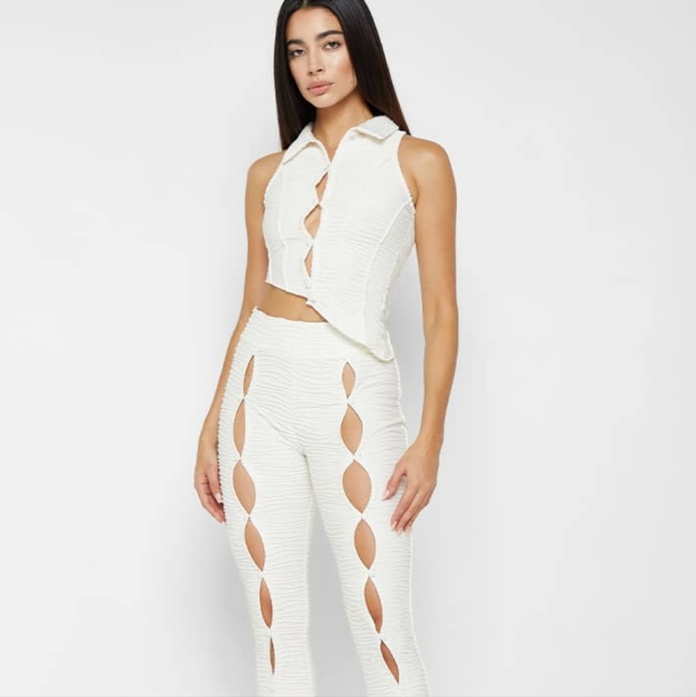 Maniere de voir button up flared trousers and top